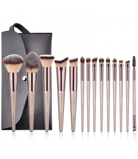 BESTOPE Makeup Brushes, Conical Handle Professional Premium Synthetic Makeup Brush Set Kit With Case Bag