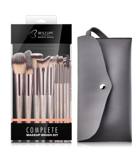 BESTOPE Makeup Brushes, Conical Handle Professional Premium Synthetic Makeup Brush Set Kit With Case Bag