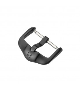 Hirsch Active black mat stainless steel buckle for watch strap 18 mm, Black Buckle, ref. BC1032-5-18