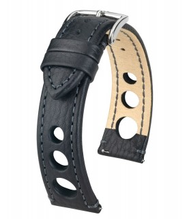 Hirsch Rally Black Watch Strap - Quick Release 22 mm