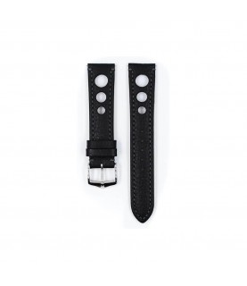 Hirsch Rally Black Watch Strap - Quick Release 22 mm
