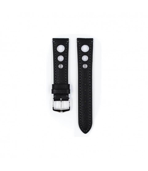 Hirsch Rally Black Watch Strap - Quick Release 22 mm