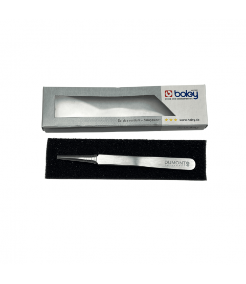 Dumont Tweezers, Carbon Steel, Form 5, Very Fine Points, 110 mm Dumont Tweezers, Carbon Steel, Form 5, Very Fine Points, 110 mm