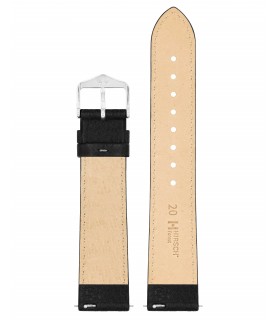 Hirsch Forest Black Leather Watch Strap, Quick Release, 18 mm