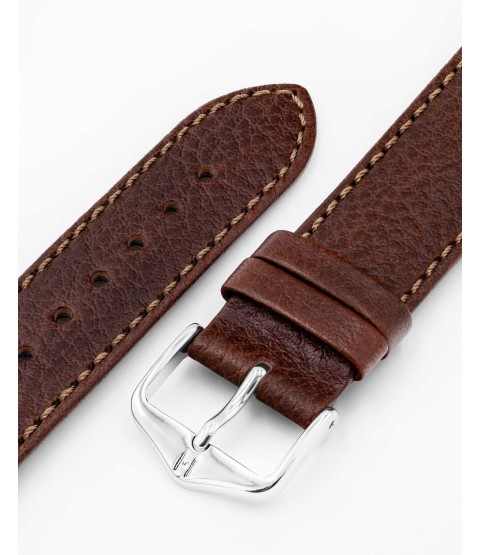 Hirsch Forest Watch Strap, Brown, Quick Release, 22 mm Lug, 20 mm Buckle, Length 120/80 mm, Size L, Ref. 17920210-2-22
