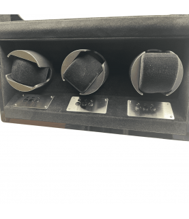 Augusta Luxury Watch Winder for 3 Watches - Carbon Look