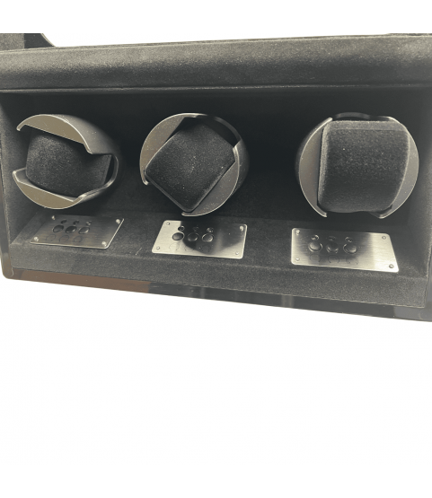 Augusta Luxury Watch Winder for 3 Watches - Carbon Look