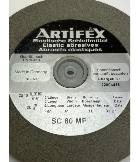 Artifex SC 80 MP Elastic Abrasive Grinding Wheel, Coarse, 150 x 20 x 25 mm Artifex SC 80 MP Elastic Abrasive Grinding Wheel, Coarse, 150 x 20 x 25 mm