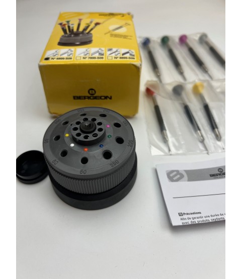 Bergeon 6899-S09 Ergonomic Screwdriver Set, Rotating Base, Open Package, Sold As Is, See Photos