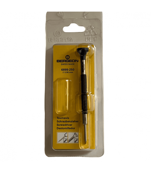 Bergeon Professional Watchmaker's Screwdriver, 2.50 mm Ergonomic Head Bergeon Professional Watchmaker's Screwdriver, 2.50 mm Ergonomic Head