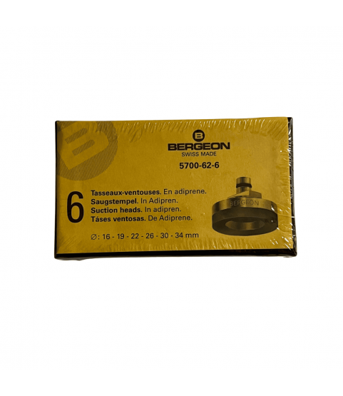 Bergeon 5700-62-6, Soft Adiprene Suction Heads Set for 5700 Tool - 6 Pieces