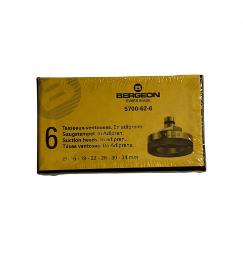 Bergeon 5700-62-6, Soft Adiprene Suction Heads Set for 5700 Tool - 6 Pieces Bergeon 5700-62-6, Soft Adiprene Suction Heads Set for 5700 Tool - 6 Pieces