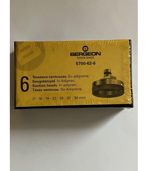Bergeon 5700-62-6, Soft Adiprene Suction Heads Set for 5700 Tool - 6 Pieces