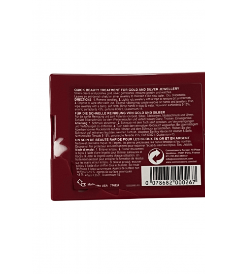Damaged packaging: Connoisseurs Jewellery Wipes - Dry Cleaning Cloths for Gold and Precious Stones Damaged packaging: Connoisseurs Jewellery Wipes - Dry Cleaning Cloths for Gold and Precious Stones