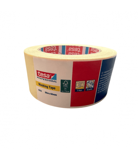 Tesa 4323 Tesakrepp Standard Masking Tape, Beige, 50 mm x 50 m Tesa 4323 Tesakrepp Standard Masking Tape, Beige, 50 mm x 50 m