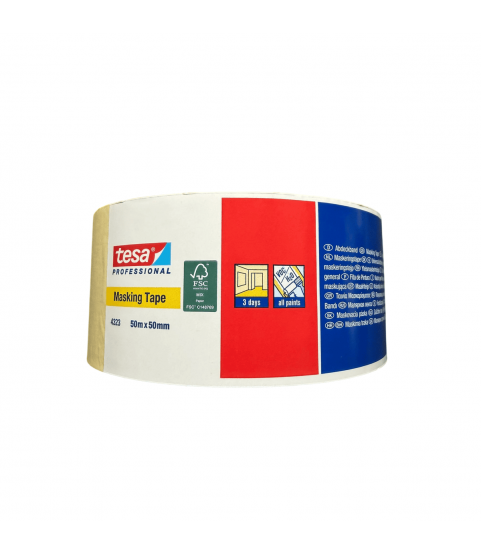 Tesa 4323 Tesakrepp Standard Masking Tape, Beige, 50 mm x 50 m Tesa 4323 Tesakrepp Standard Masking Tape, Beige, 50 mm x 50 m