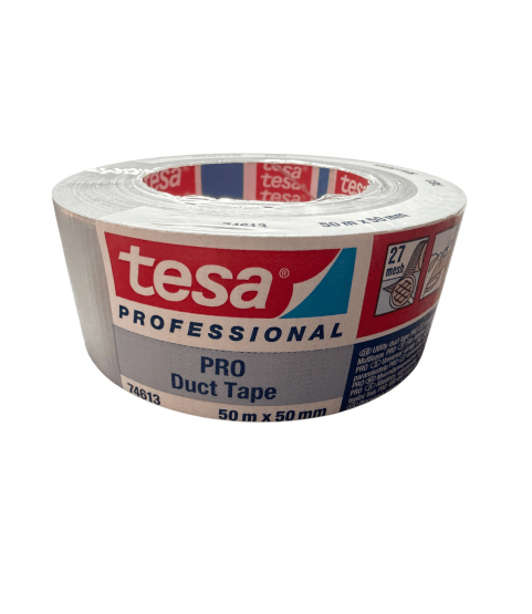 Tesa Pro Duct Tape, Grey, 50 m x 50 mm