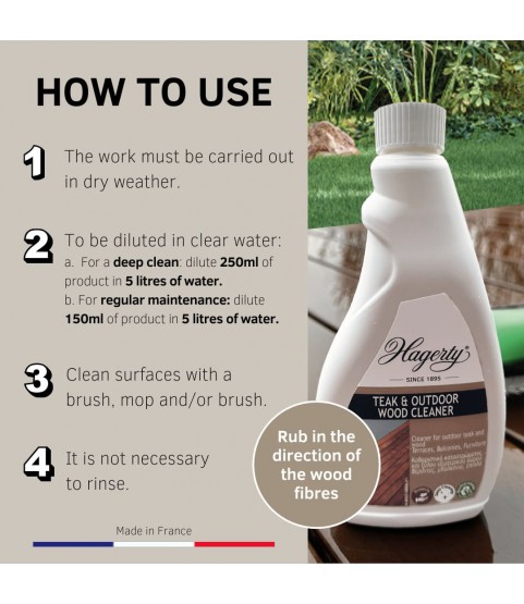 Hagerty Outdoor Teak & Wood Cleaner - 500 ml Hagerty Outdoor Teak & Wood Cleaner - 500 ml