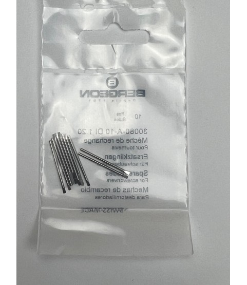 Bergeon 30080-A-10 DI 1.20 Steel Screwdriver Blades - Pack of 10
