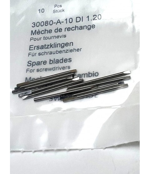Bergeon 30080-A-10 DI 1.20 Steel Screwdriver Blades - Pack of 10