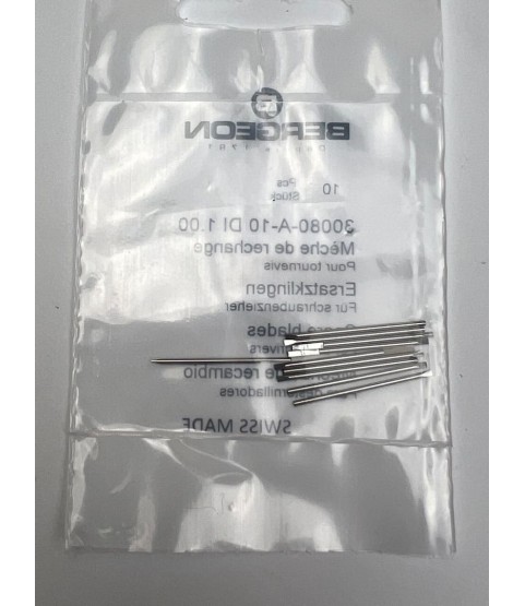 Bergeon 30080-A-10 DI 1.00 Steel Screwdriver Blades - Pack of 10