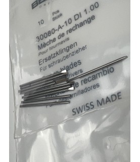 Bergeon 30080-A-10 DI 1.00 Steel Screwdriver Blades - Pack of 10