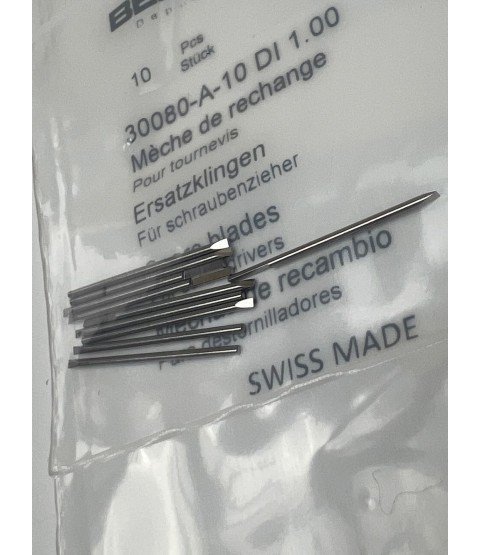 Bergeon 30080-A-10 DI 1.00 Steel Screwdriver Blades - Pack of 10