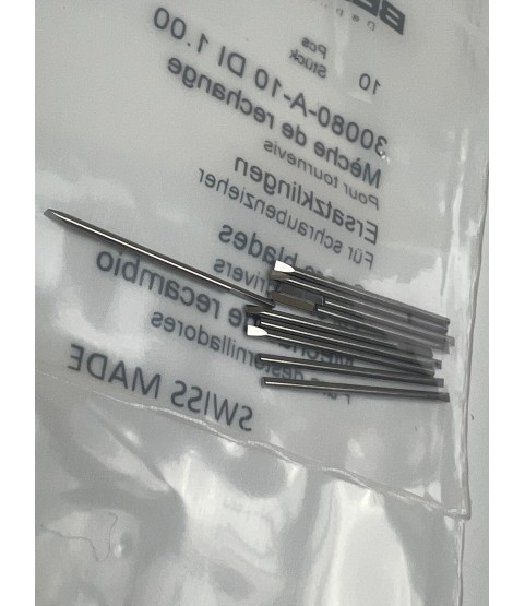 Bergeon 30080-A-10 DI 1.00 Steel Screwdriver Blades - Pack of 10