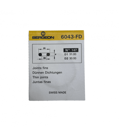 Bergeon No. 147 Rubber O-Ring Gaskets - Pack of 2 Bergeon No. 147 Rubber O-Ring Gaskets - Pack of 2