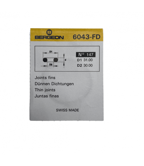 Bergeon No. 147 Rubber O-Ring Gaskets - Pack of 2