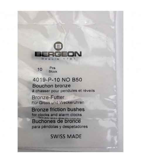 Bergeon 4019-P-10 B50 Brass Clock Bushings - Pack of 10 Bergeon 4019-P-10 B50 Brass Clock Bushings - Pack of 10
