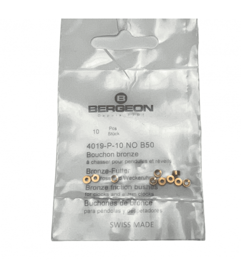 Bergeon 4019-P-10 B50 Brass Clock Bushings - Pack of 10 Bergeon 4019-P-10 B50 Brass Clock Bushings - Pack of 10