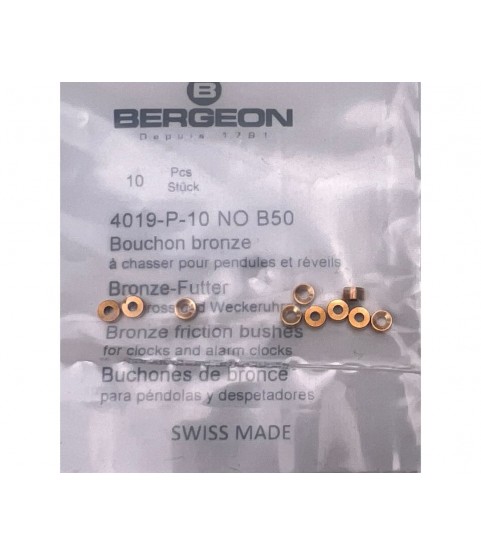Bergeon 4019-P-10 B50 Brass Clock Bushings - Pack of 10