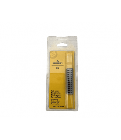 Bergeon 1902 Hardened Steel Hole Plate with 36 Holes (0.50-2.50mm)