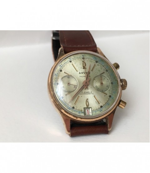 Vintage Arvor Chronograph Men's Watch Landeron 187 35.5 mm