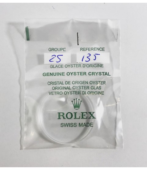 New Rolex 25-135 crystal glass for Datejust 16000, 16003, 16013, 16014, 16030