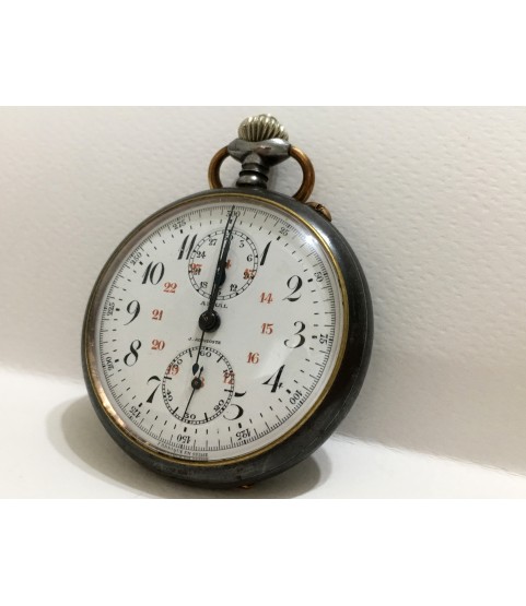 Vintage J. Auricoste Aural Chronograph Pocket Watch French