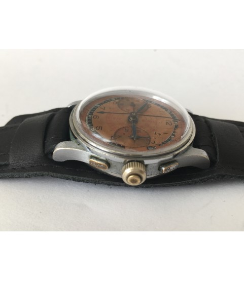 Vintage Military Chronograph Men's Watch Doctor Dial Landeron 47