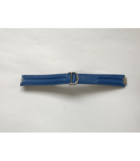 Cartier blue leather strap with clasp 18mm