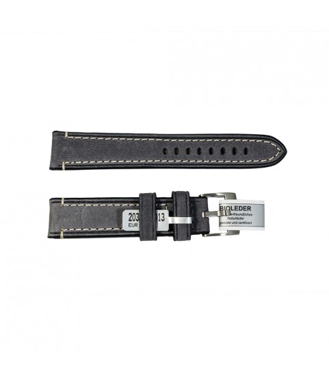 Rodeosoft Chrono dark grey watch leather strap 20mm