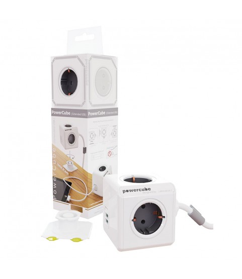 PowerCube Extended 1.50 m USB 2 Ports multiconductor plug with 6 connections 220-240 V