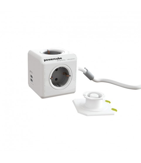 PowerCube Extended 1.50 m USB 2 Ports multiconductor plug with 6 connections 220-240 V