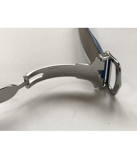 Cartier blue leather strap with clasp 18mm Cartier blue leather strap with clasp 18mm