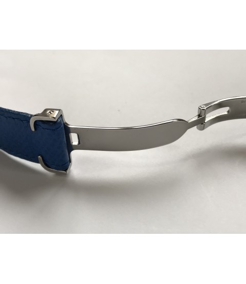 Cartier blue leather strap with clasp 18mm Cartier blue leather strap with clasp 18mm