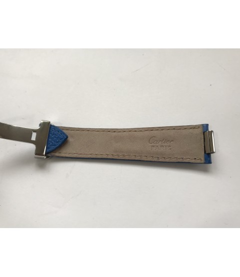 Cartier blue leather strap with clasp 18mm Cartier blue leather strap with clasp 18mm