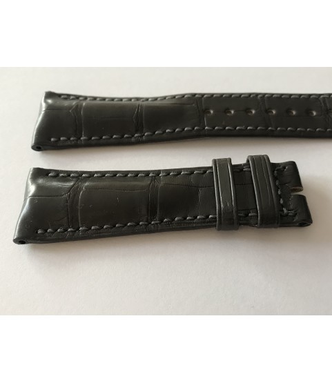 New Heuer Carrera alligator dark grey leather strap 22mm