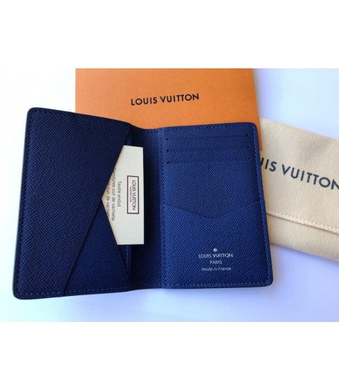New Louis Vuitton Taiga pocket blue organiser M30301