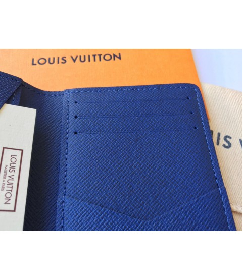 New Louis Vuitton Taiga pocket blue organiser M30301