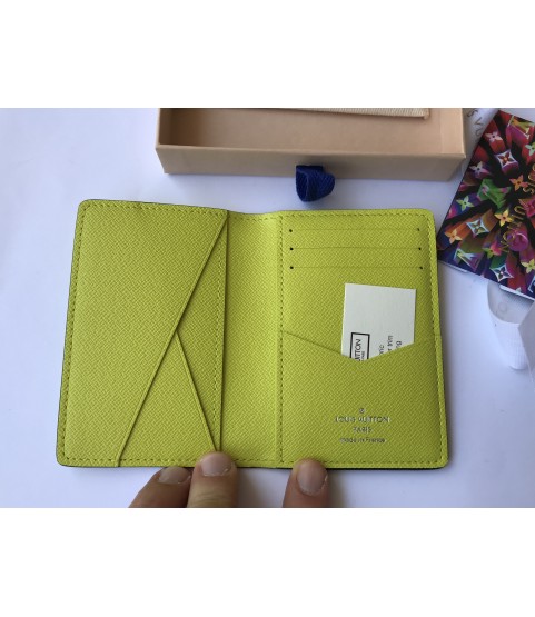 New Louis Vuitton pocket organizer M30318 green Taigarama Jaune monogram