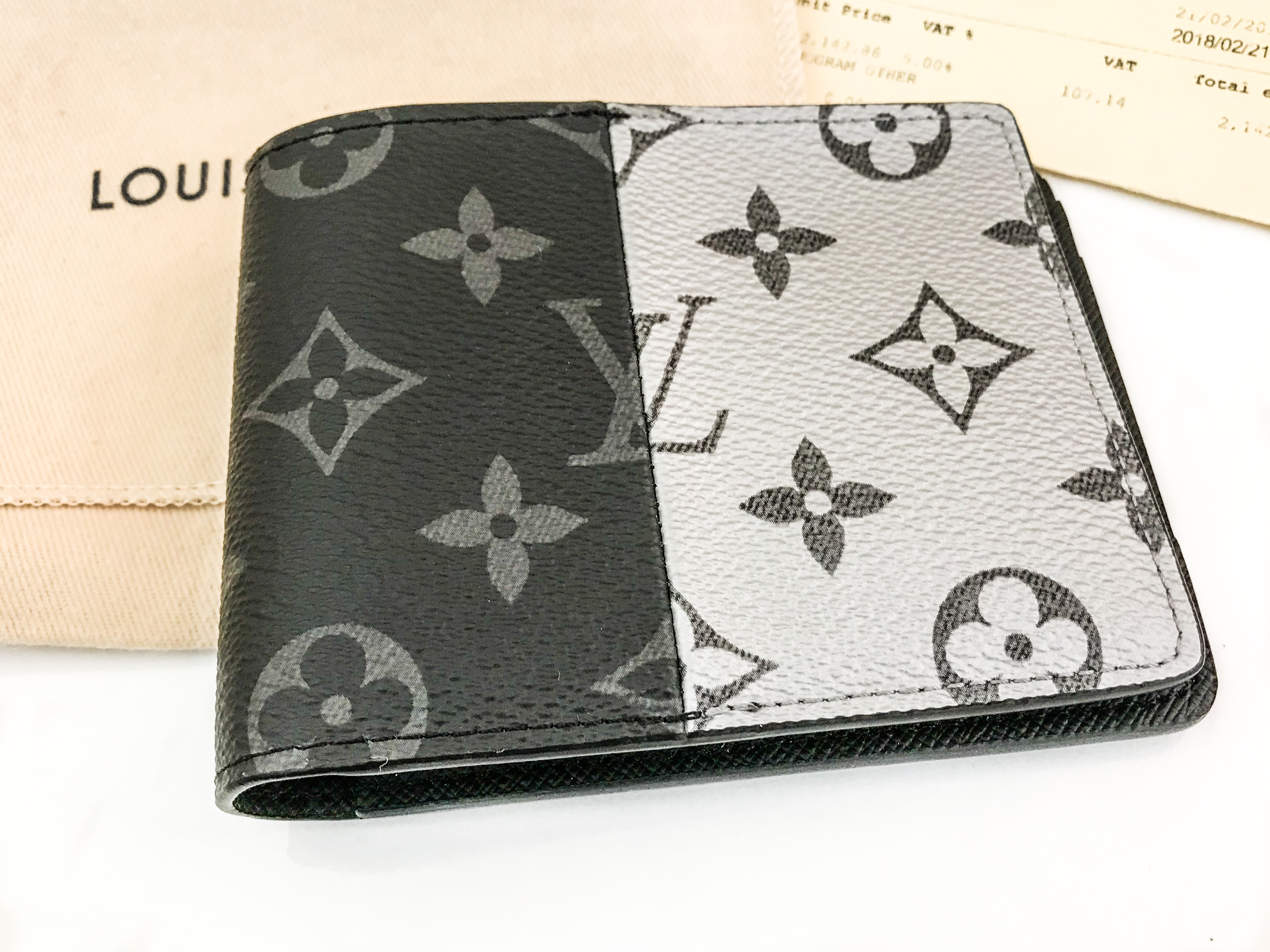 Louis Vuitton M63025 Kim Jones Monogram eclipse split multiple wallet